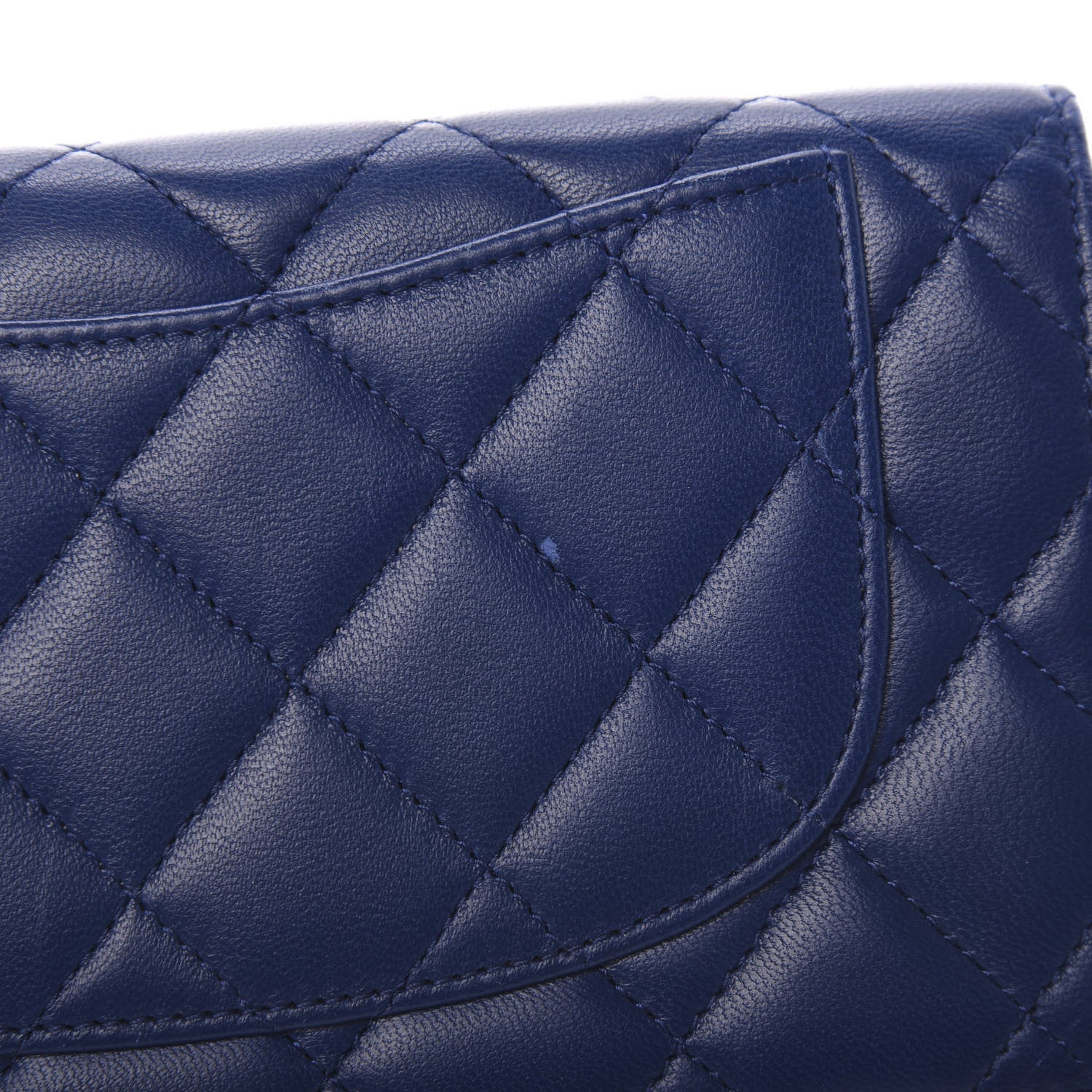 Chanel Lambskin Quilted Yen Wallet Blue 10 of 10