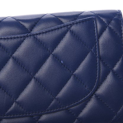 Chanel Lambskin Quilted Yen Wallet Blue 10 of 10