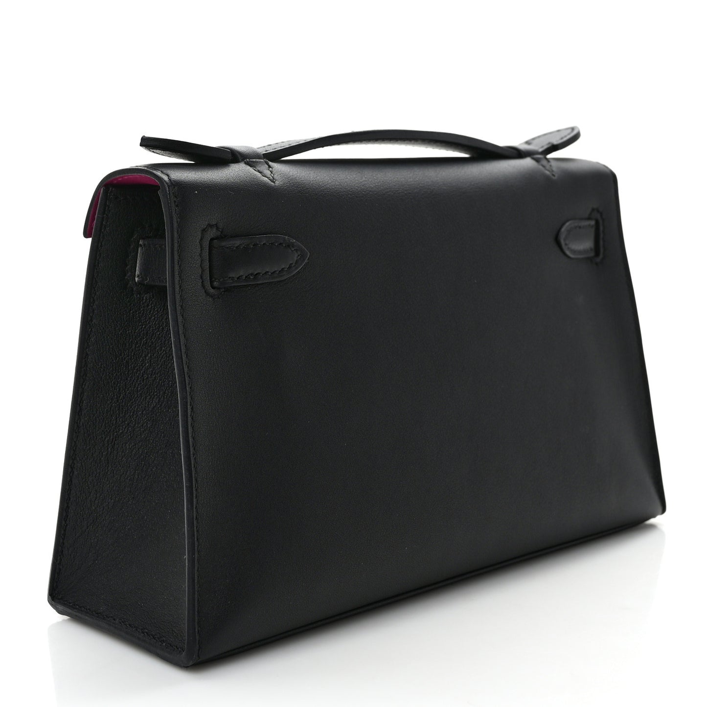 Swift Horseshoe Kelly Pochette Clutch Black Rose Pourpre