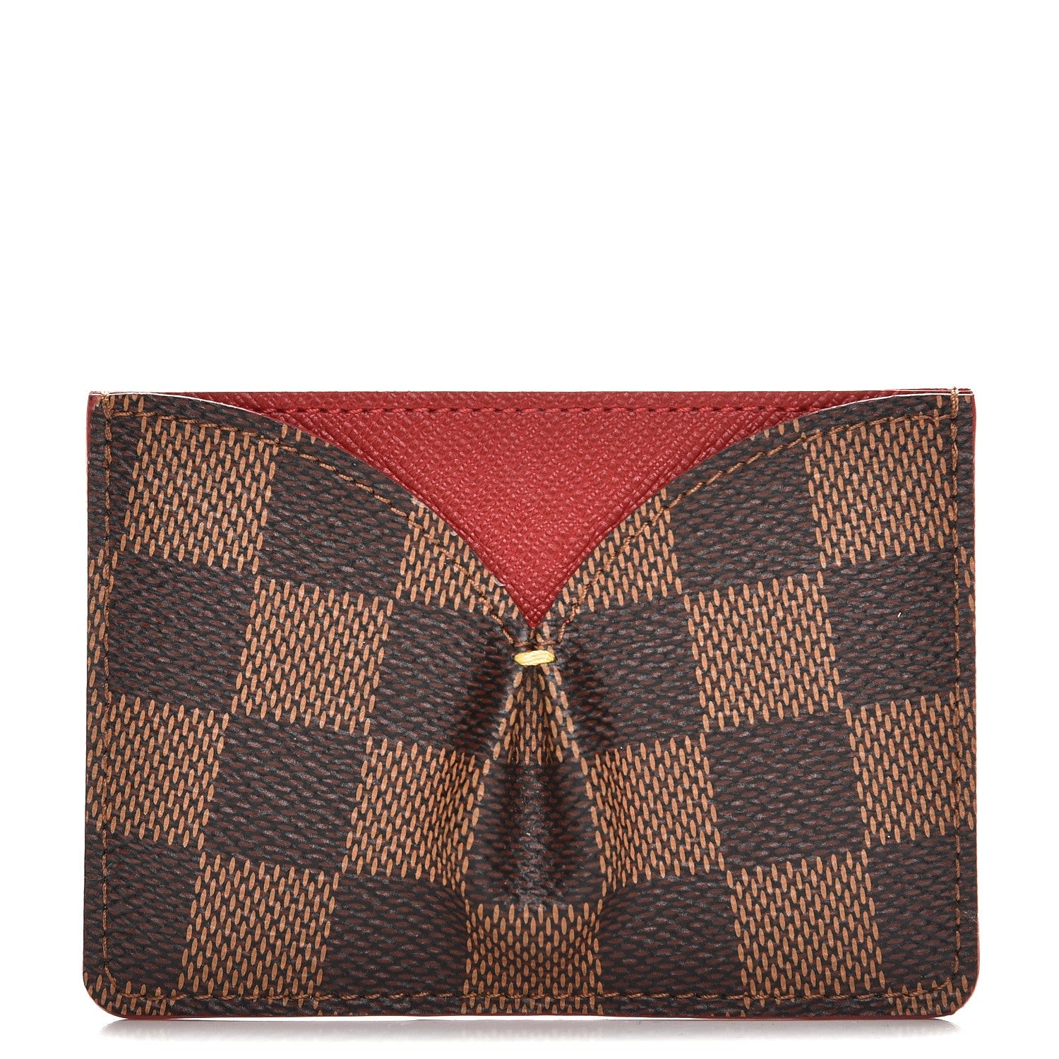 Louis Vuitton Damier Ebene Caissa Card Holder Cherry 1 of 7