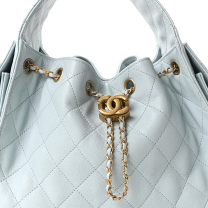 Chanel Caviar Quilted Small Chanel 25 Handbag Light Blue 8 of 10