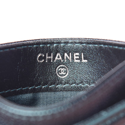 Chanel Iridescent Caviar Quilted Filigree Card Holder Dark Turquoise 5 of 10