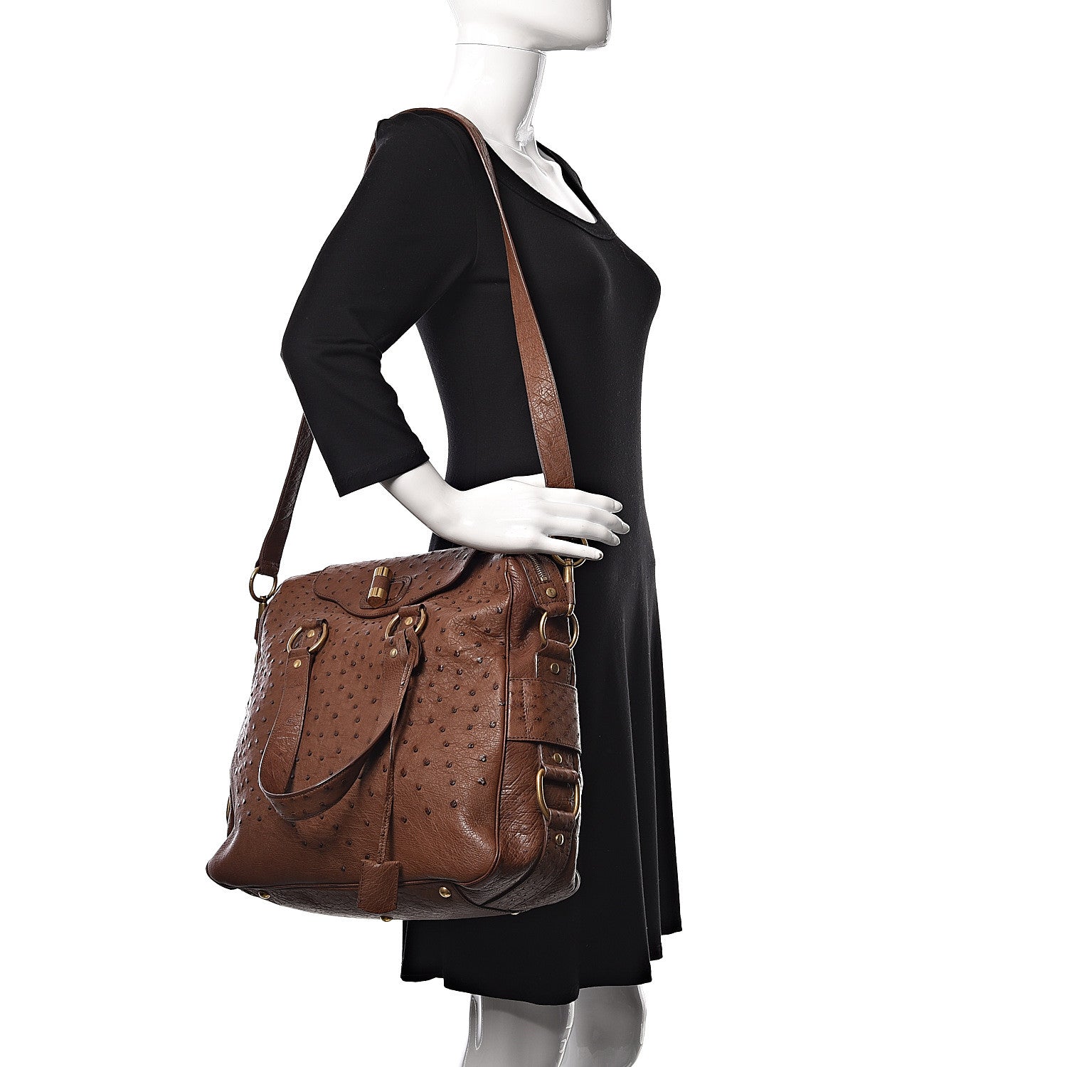 Saint Laurent Ostrich Muse Messenger Bag 2 of 14