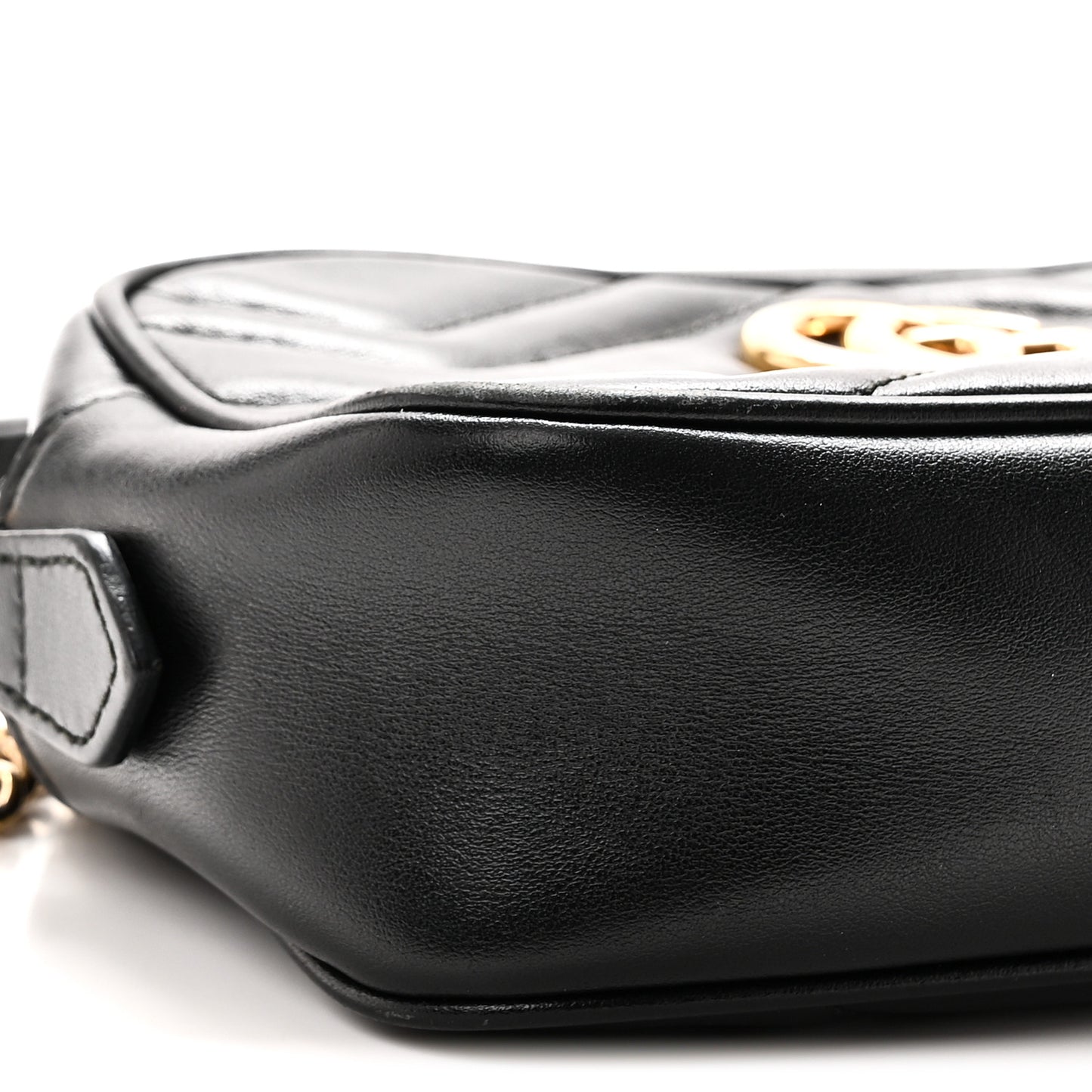 Calfskin Matelasse Mini GG Marmont Chain Shoulder Bag Black