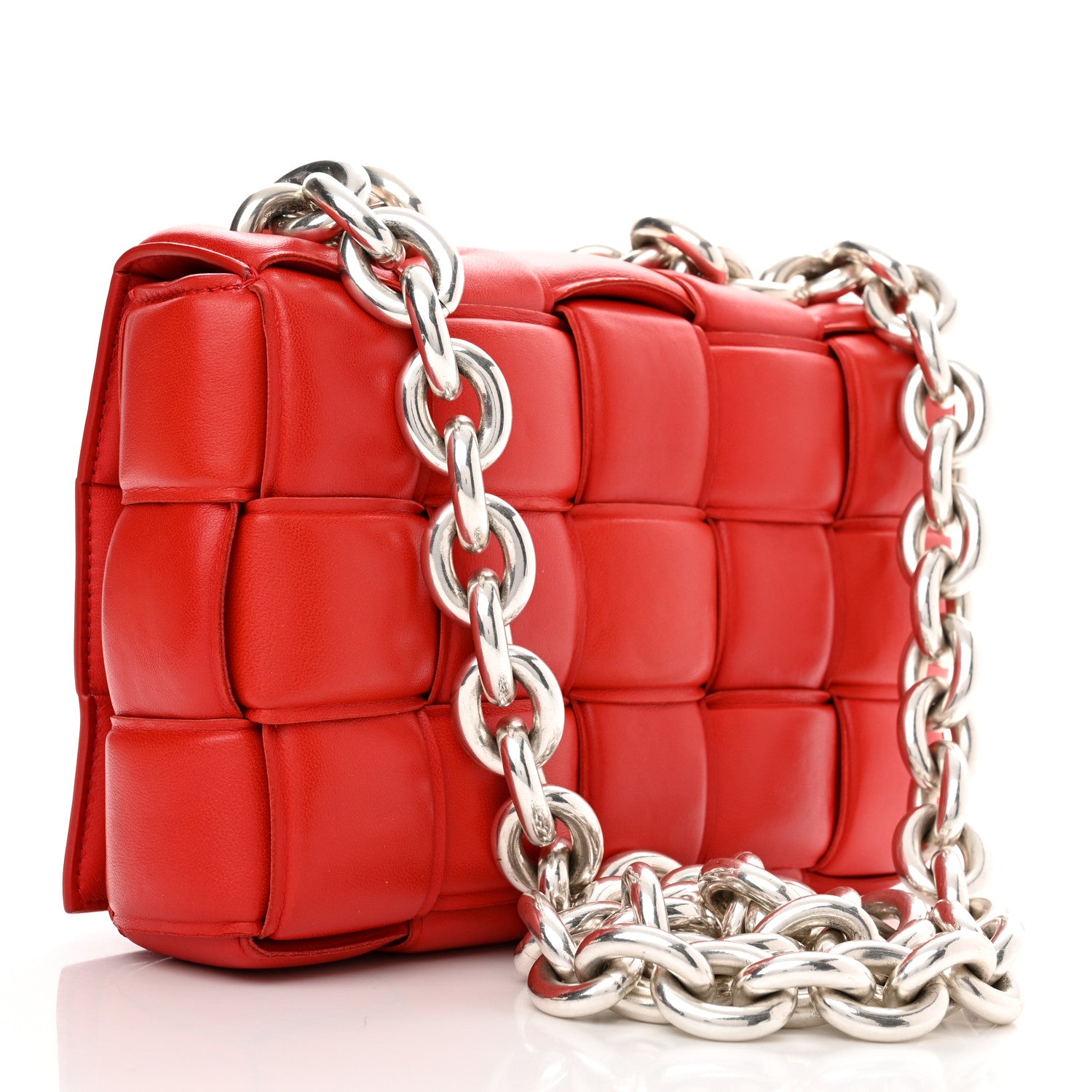 Bottega Veneta Lambskin Maxi Intreccio Padded Chain Cassette Crossbody Bag Nail Polish 3 of 11