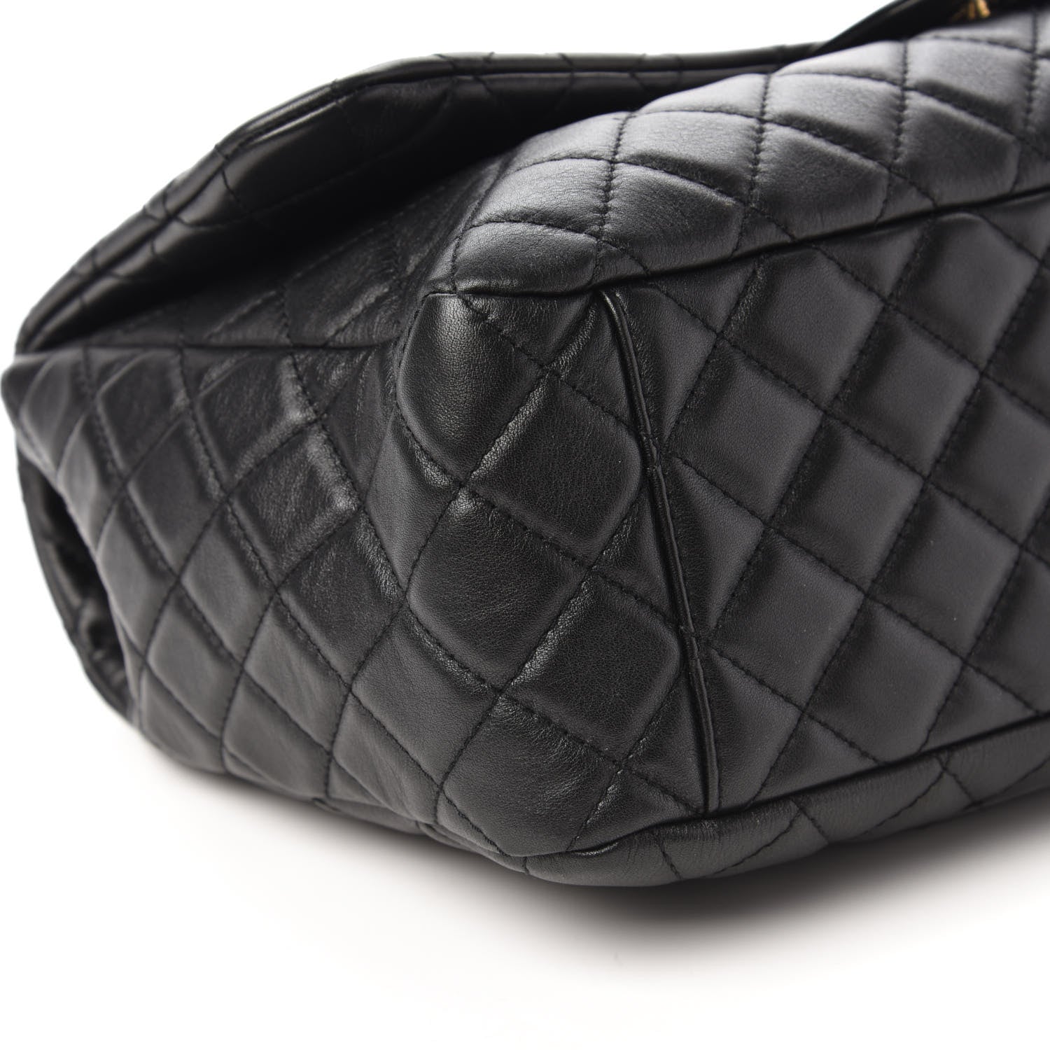 Chanel Metallized Calfskin Quilted Small XXL Travel Flap Bag Black 6 of 11