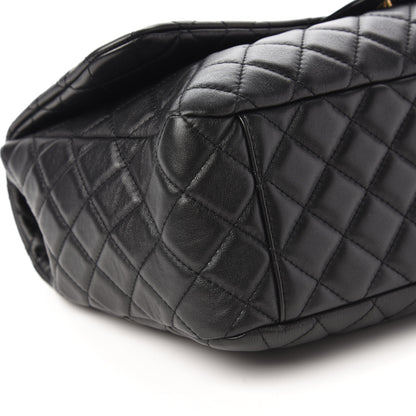 Chanel Metallized Calfskin Quilted Small XXL Travel Flap Bag Black 6 of 11