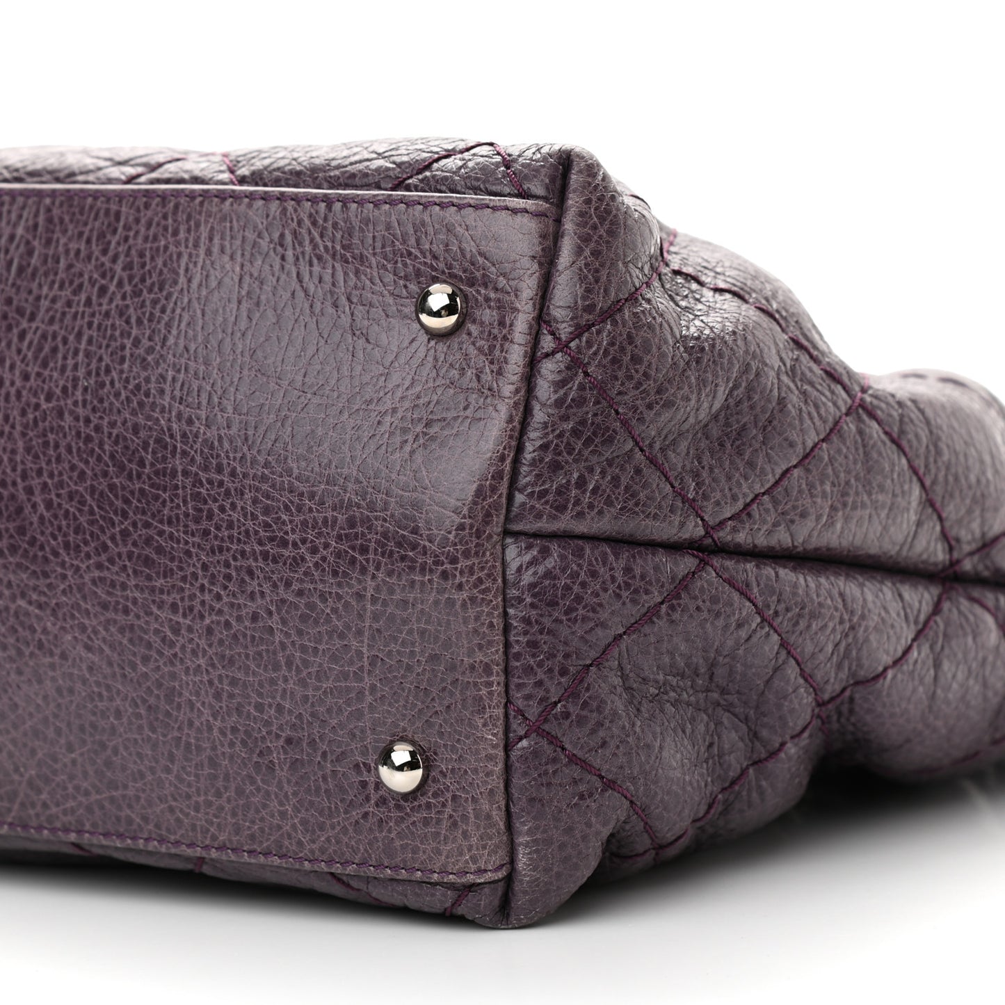 Glazed Calfskin Large On The Road Tote Purple