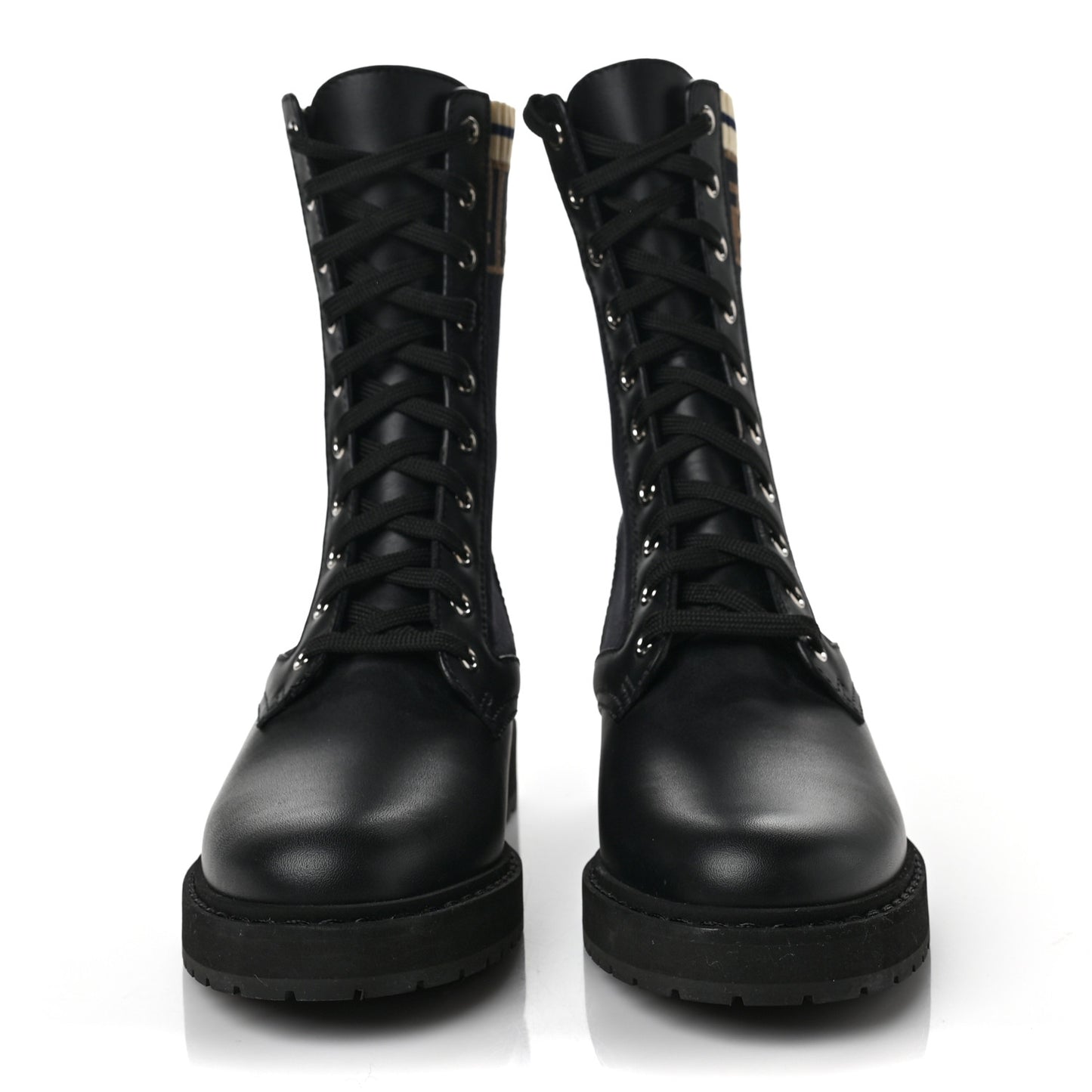 Calfskin Stretch Fabric Rockoko Biker Boots 39 Tobacco Black Marino