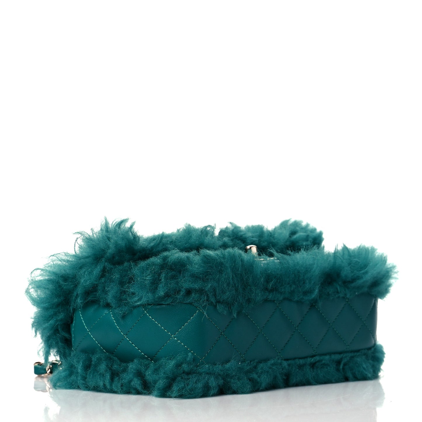 Shearling Lambskin Quilted Flap Green