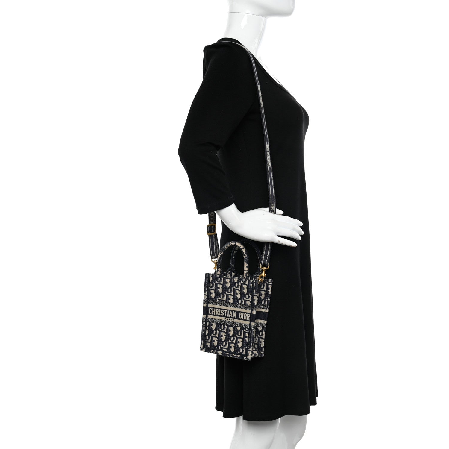 Christian Dior Oblique Mini Book Tote Phone Bag Blue 2 of 13