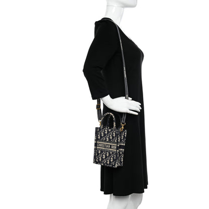 Christian Dior Oblique Mini Book Tote Phone Bag Blue 2 of 13