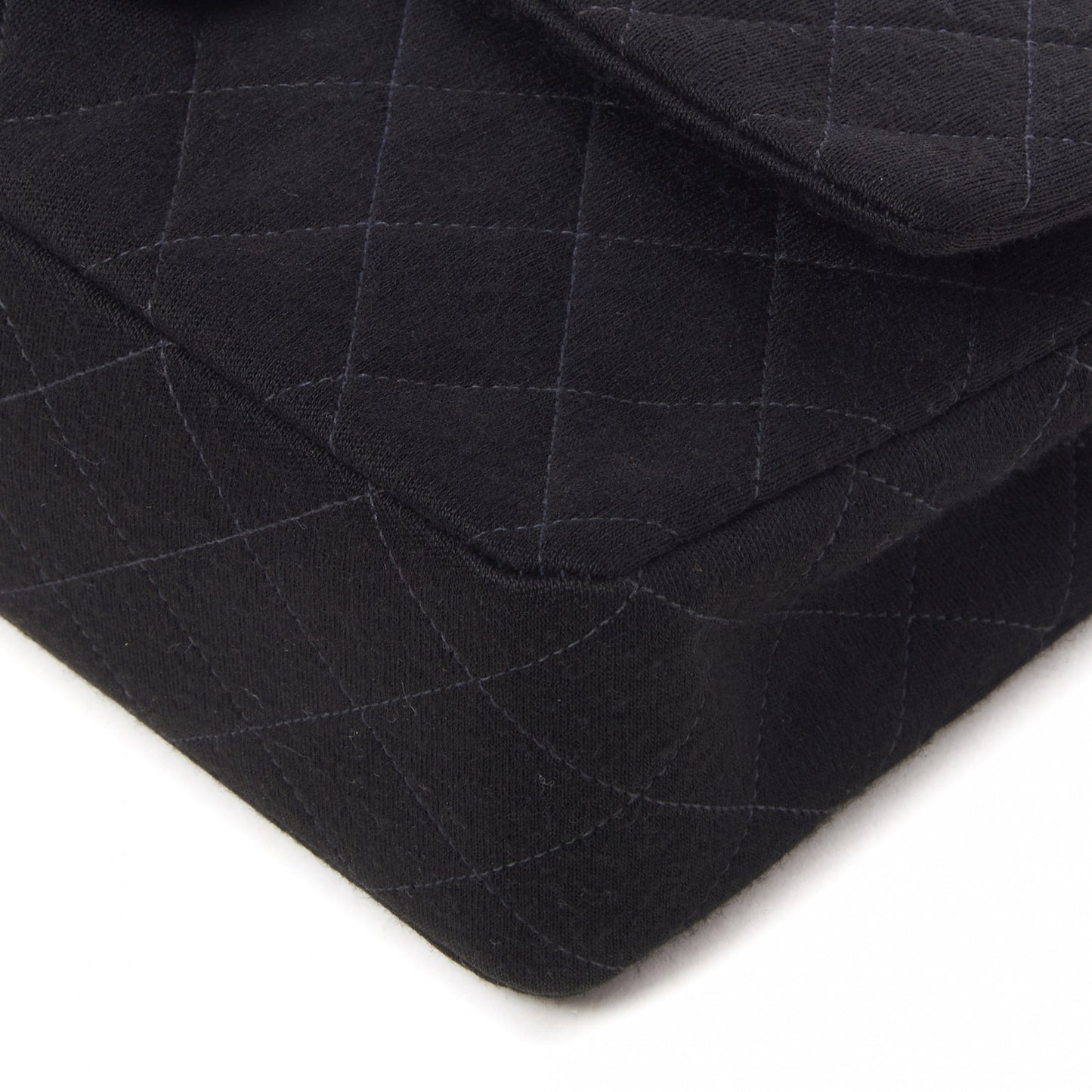 Jersey Quilted Medium Double Flap Black