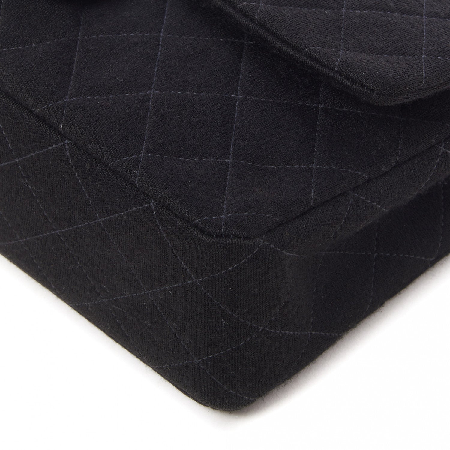 Chanel Jersey Quilted Medium Double Flap Black 4 of 9