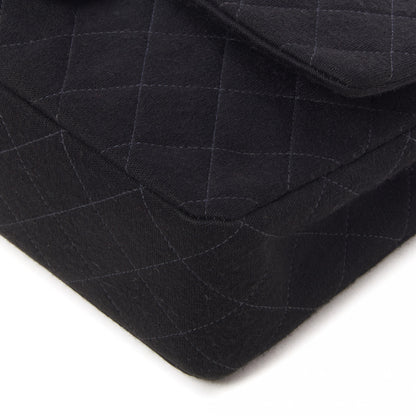 Chanel Jersey Quilted Medium Double Flap Black 4 of 9