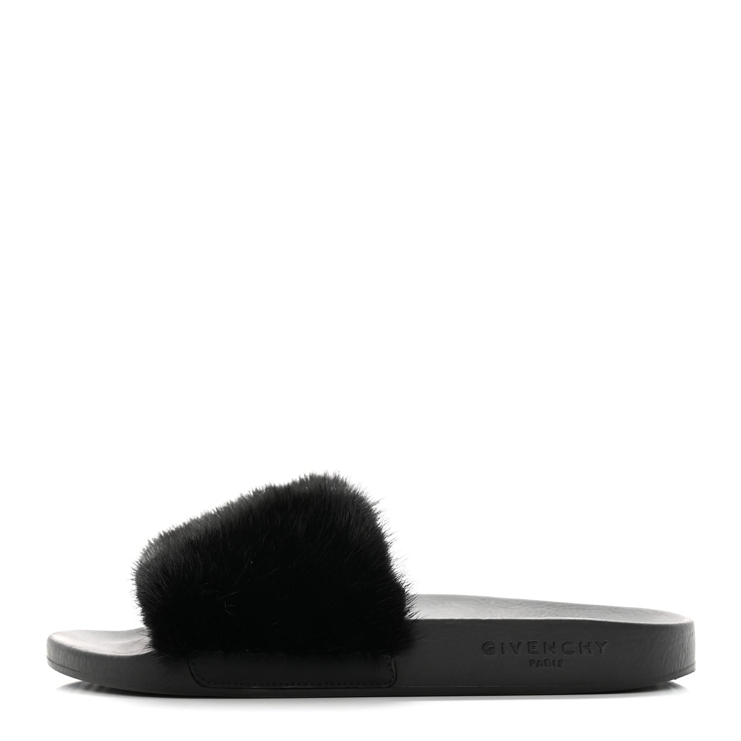 Mink Rubber Slide Sandals 37 Black
