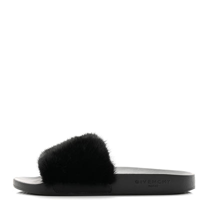 Givenchy Mink Rubber Slide Sandals 37 Black 1 of 10