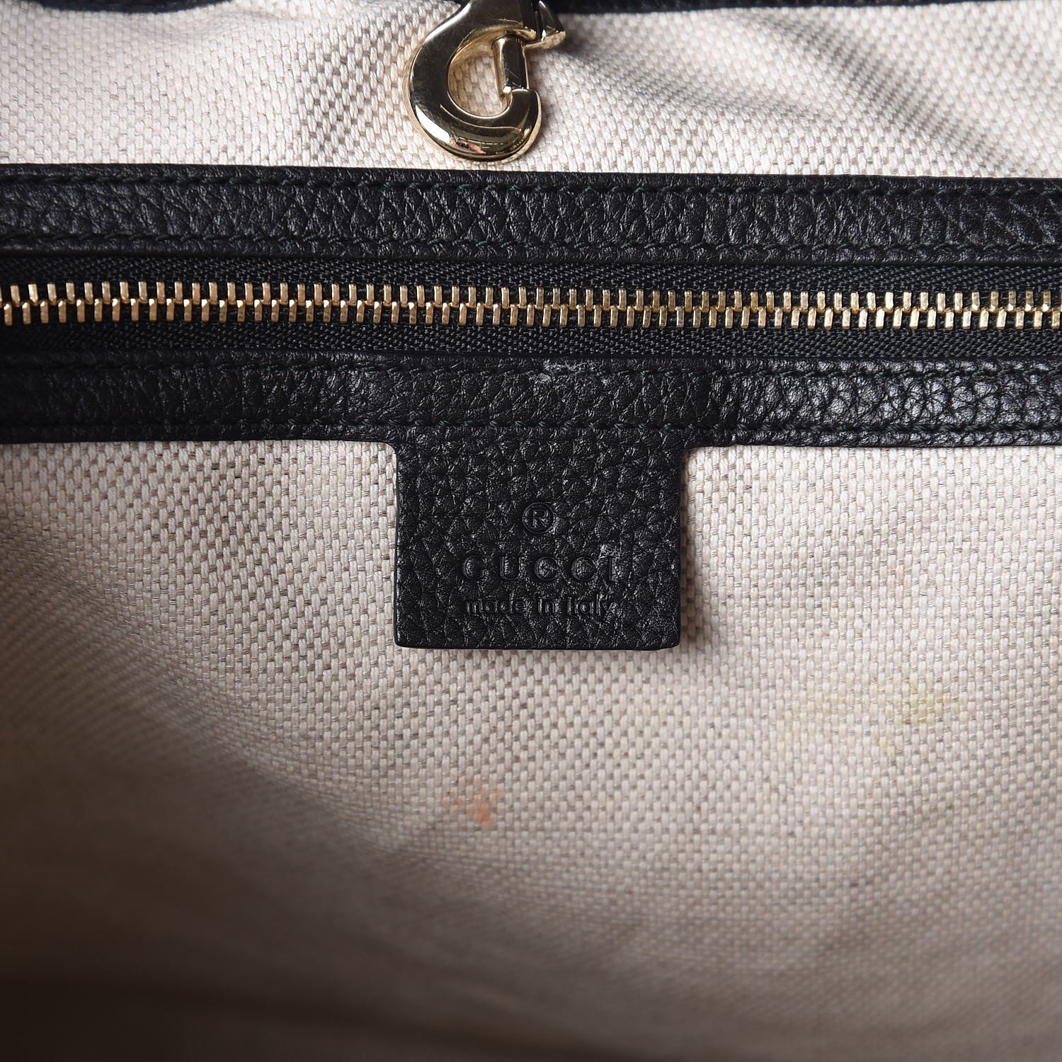 Gucci Pebbled Calfskin Medium Soho Chain Shoulder Bag Black 6 of 11