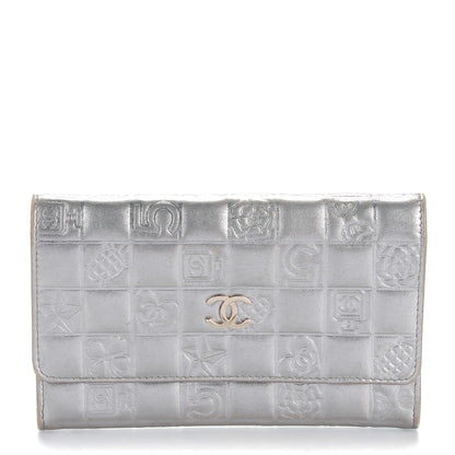 Chanel Metallic Lambskin Precious Symbols Flap Wallet Silver 1 of 8