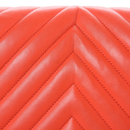 Chanel Calfskin Chevron Quilted Medium Boy Flap Coral 13 of 18