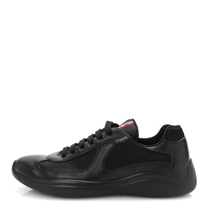 Prada Vitello Soft Mesh Mens America's Cup Sneakers  9.5 Black 1 of 10