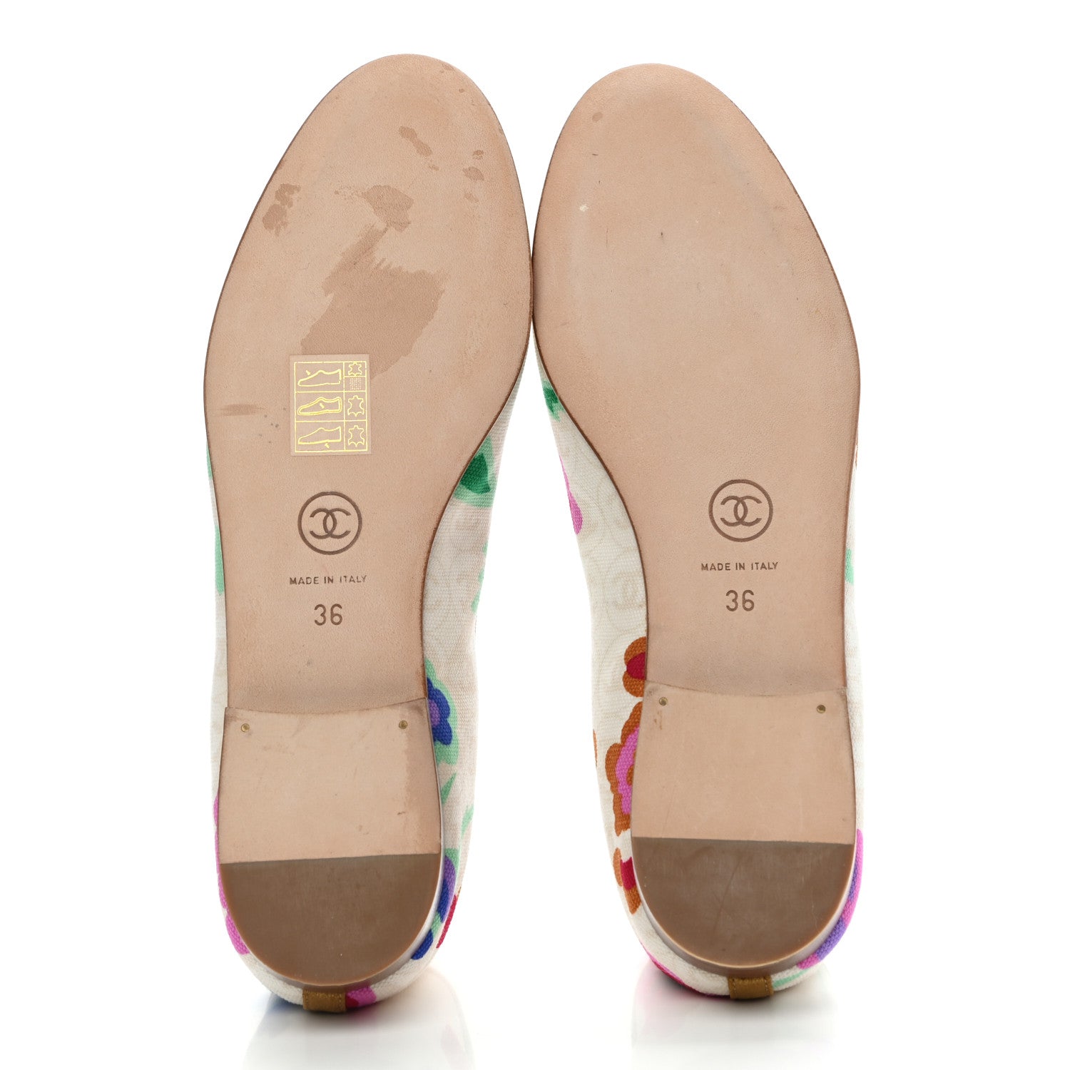 Chanel Fabric Floral Printed CC Cap Toe Ballerina Flats 36 Multicolo 5 of 7