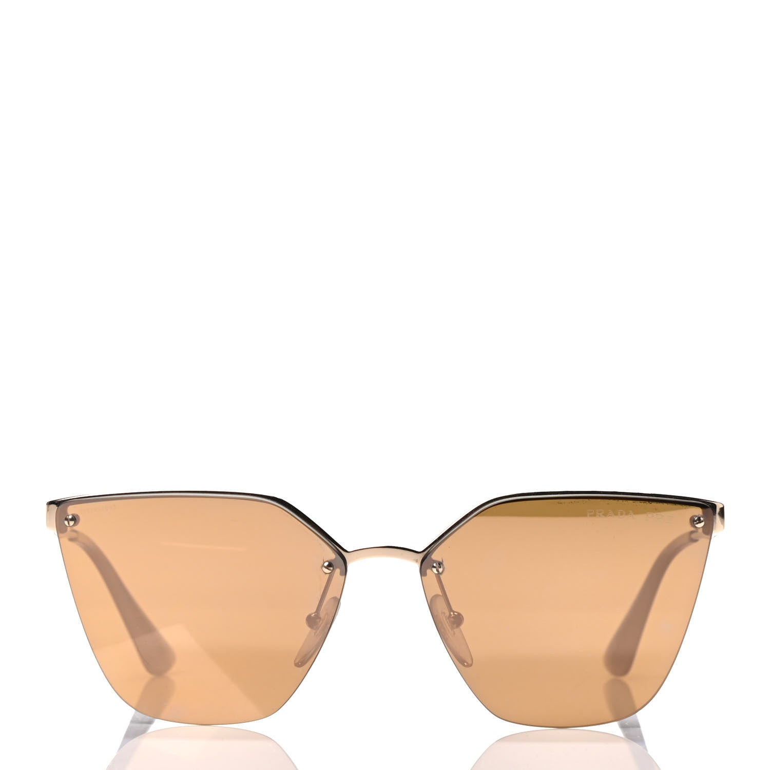 Prada Cat Eye Sunglasses SPR 68T Gold 2 of 7