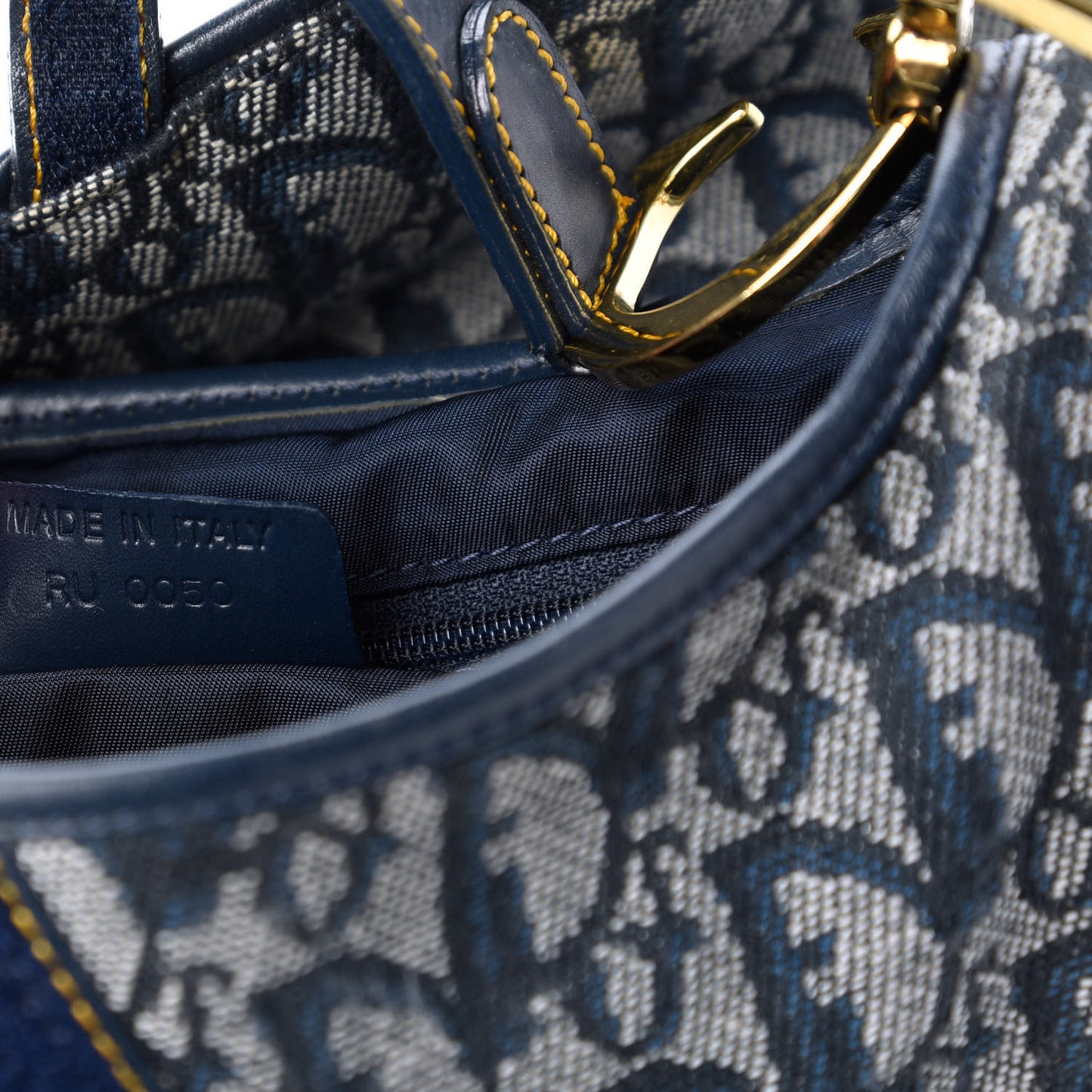 Monogram Double Saddle Bag Navy Blue