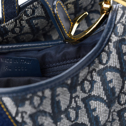 Christian Dior Monogram Double Saddle Bag Navy Blue 9 of 12
