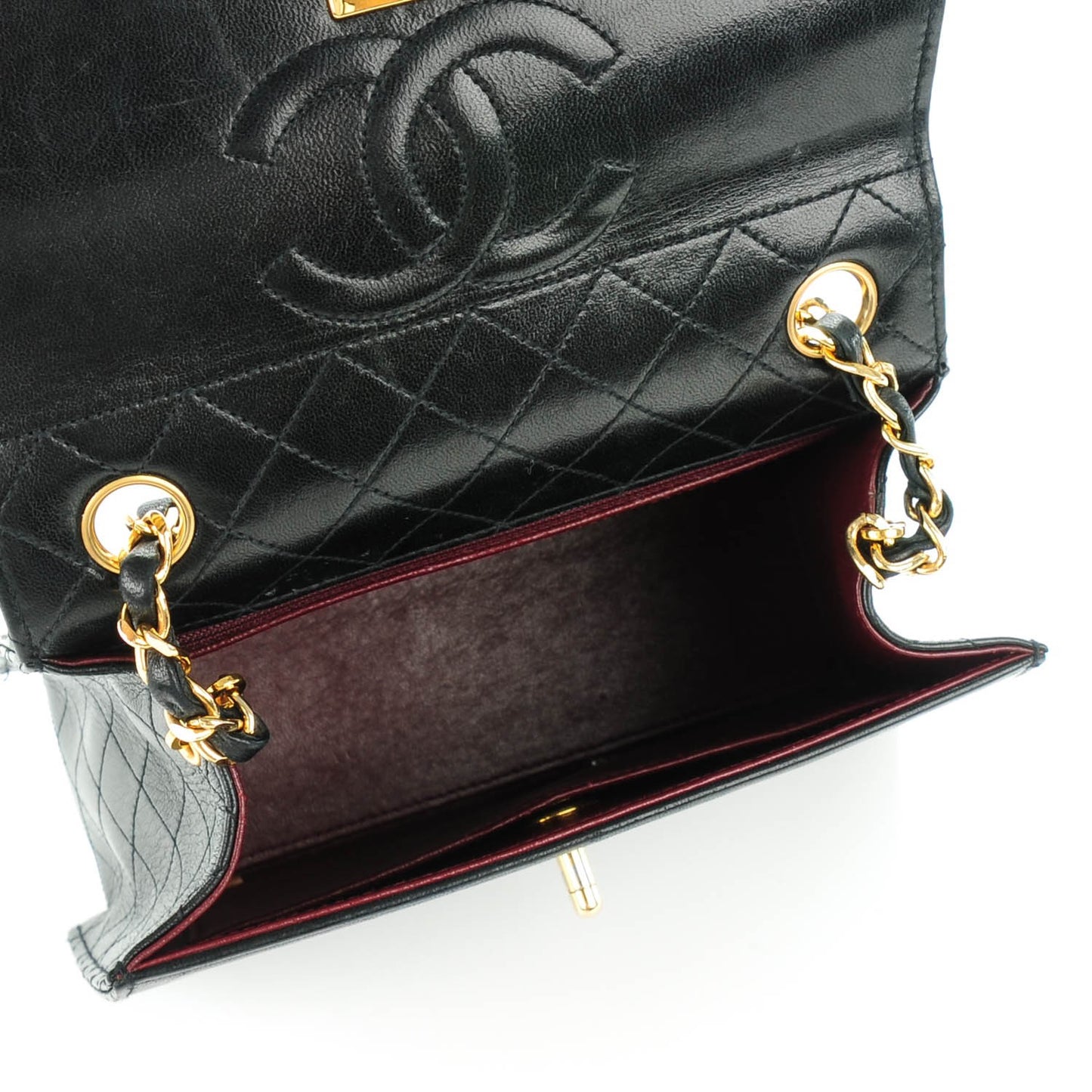Lambskin Quilted Small Shoulder Bag Black