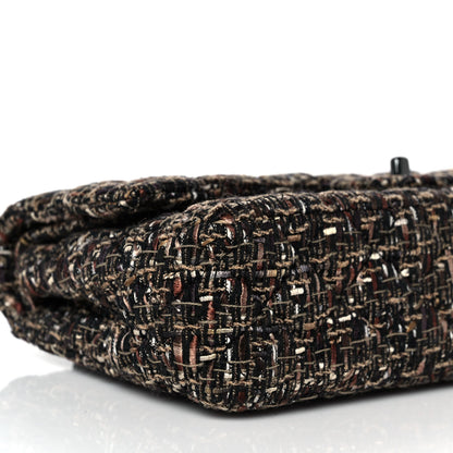 Chanel Tweed Quilted Medium Double Flap Brown 8 of 10