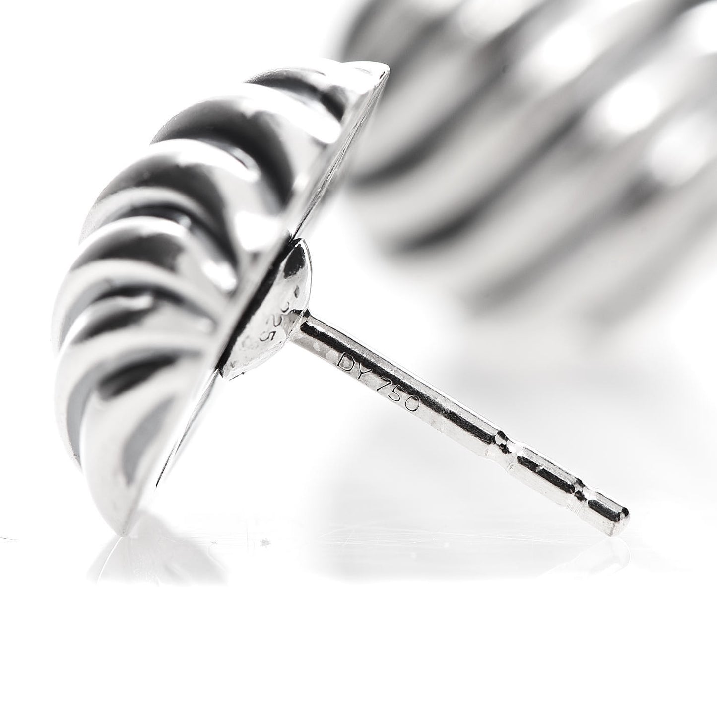 Sterling Silver 14mm Sculpted Cable Stud Earrings