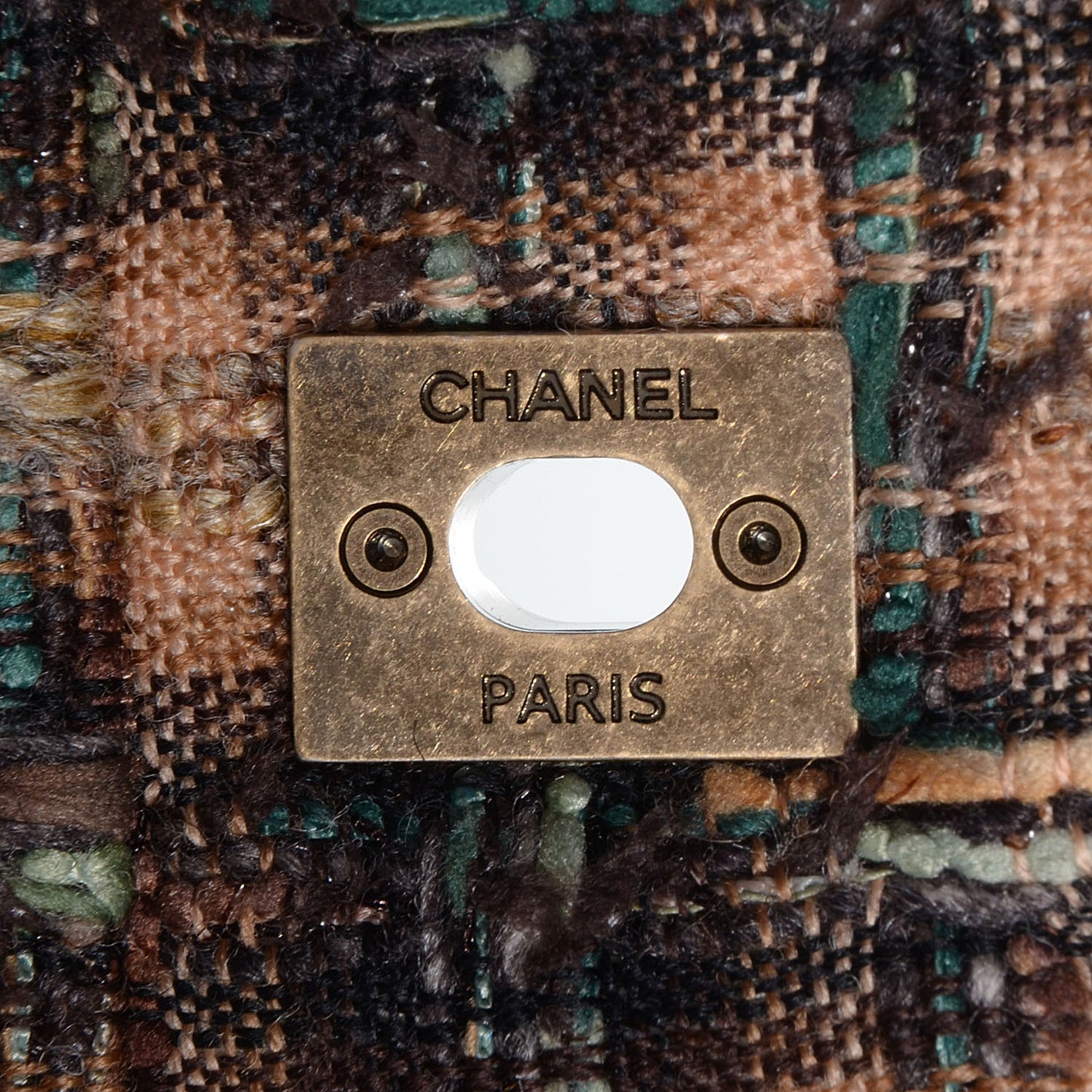 Tweed Quilted Paris Edinburgh Tartan Fringe Flap Burgundy