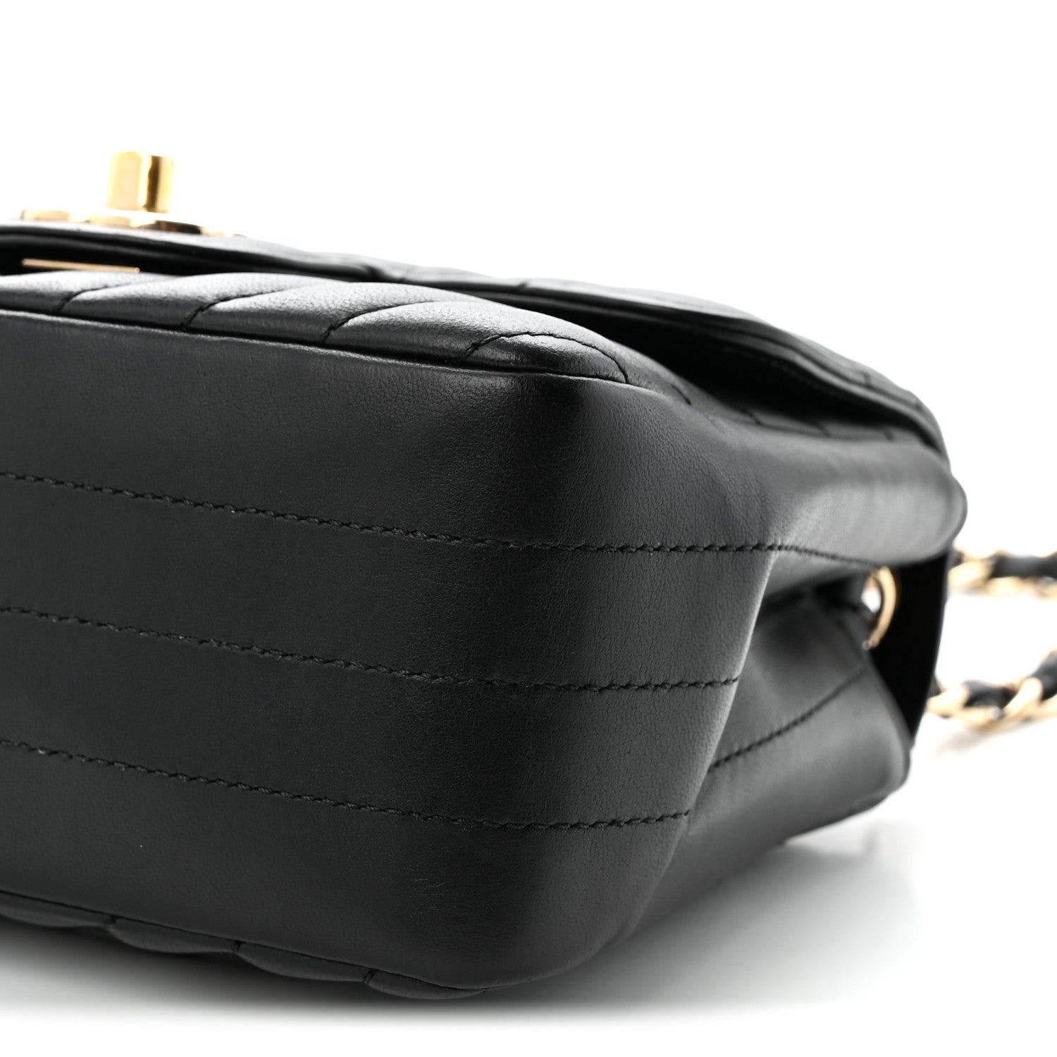 Chanel Lambskin Chevron Quilted Mini Square Flap Black 10 of 10