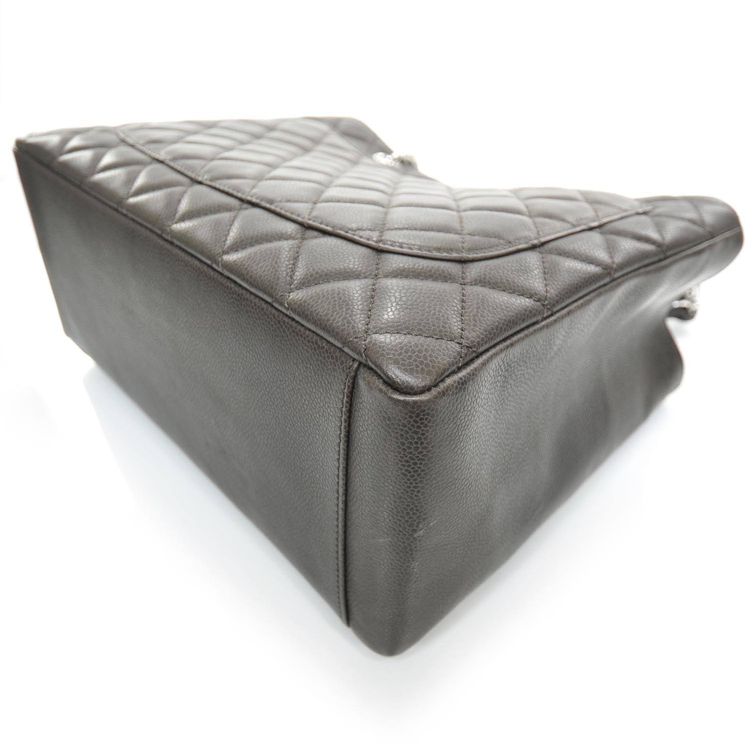 Chanel Caviar Grand Shopping Tote GST Dark Brown 5 of 11