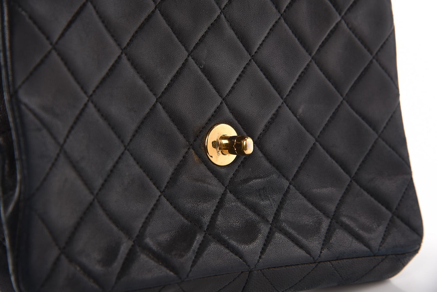 Lambskin Quilted Mini Square Flap Bag Navy