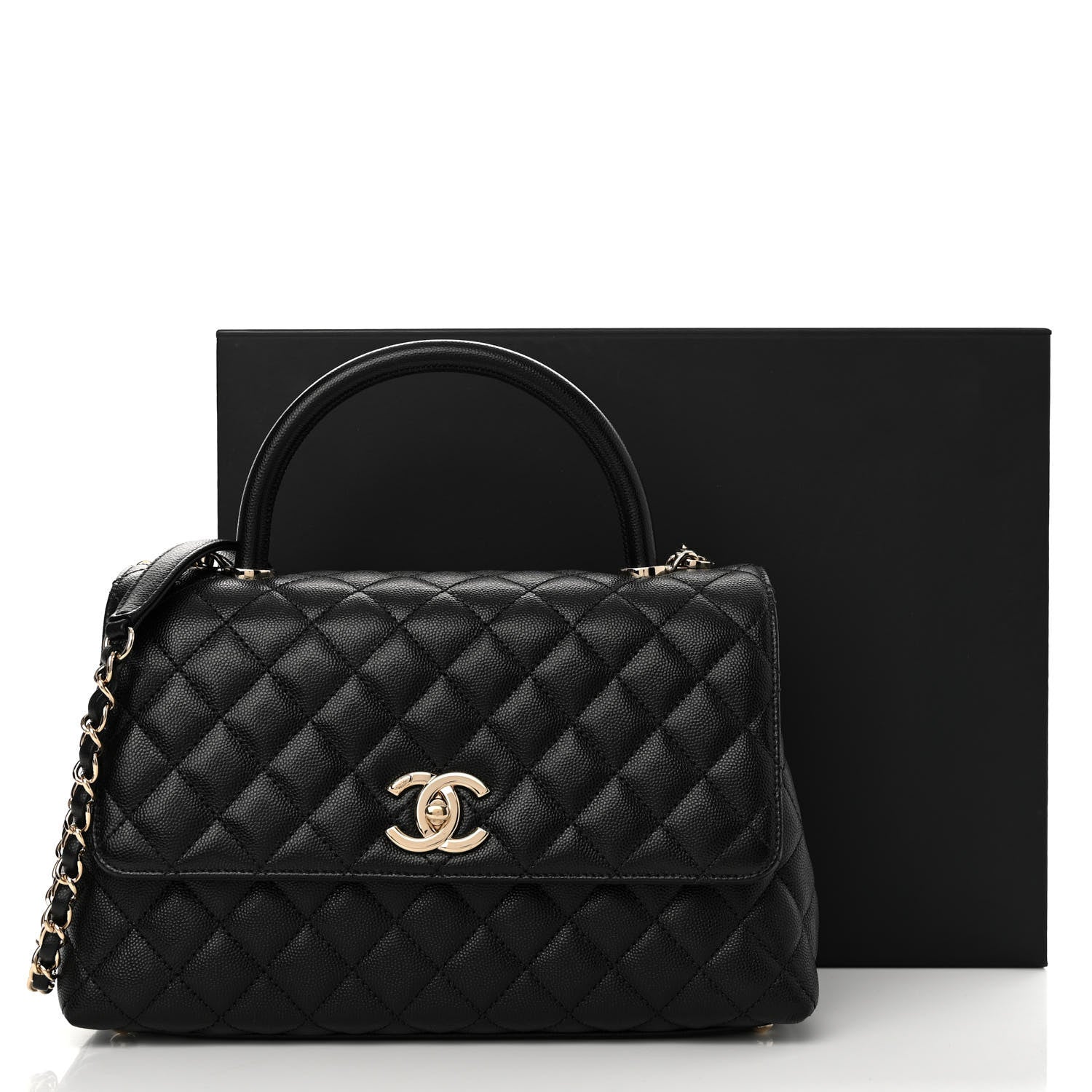 Chanel Caviar Quilted Small Coco Handle Flap Black 12 of 12