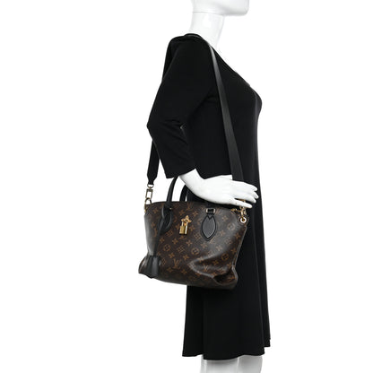 Louis Vuitton Monogram Flower Zipped Tote PM Black 2 of 9