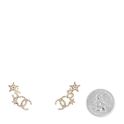 Chanel Crystal Star 5 CC Earrings Gold 2 of 5
