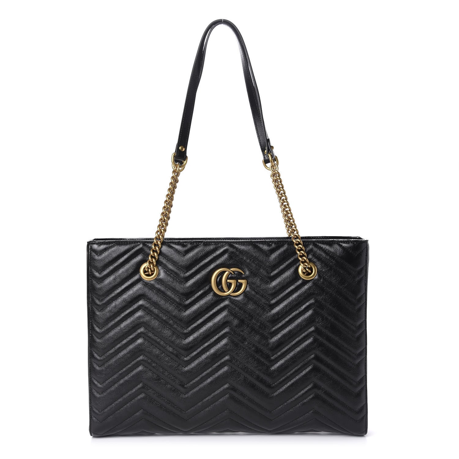 Gucci Vintage Calfskin Matelasse Medium GG Marmont Slim Tote Black 1 of 10
