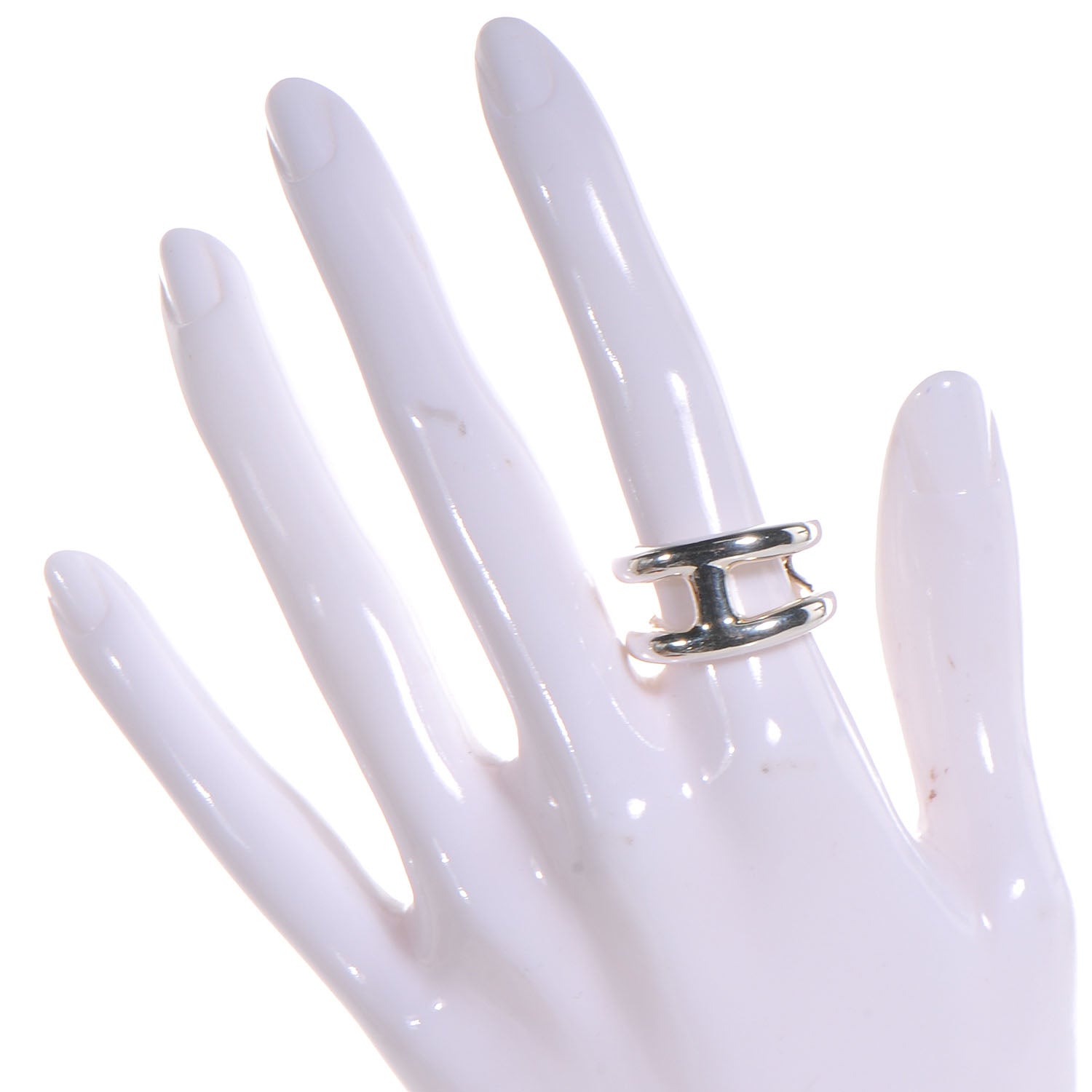 Hermes Sterling Silver Osmose Ring PM 56 7.5 2 of 6