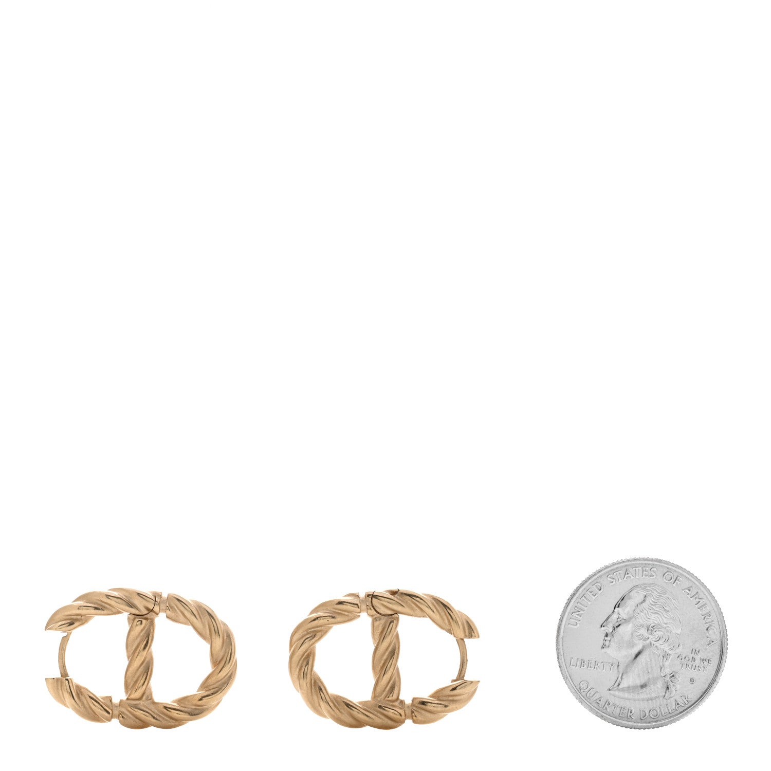 Christian Dior Metal Hoop Earrings Gold 2 of 4