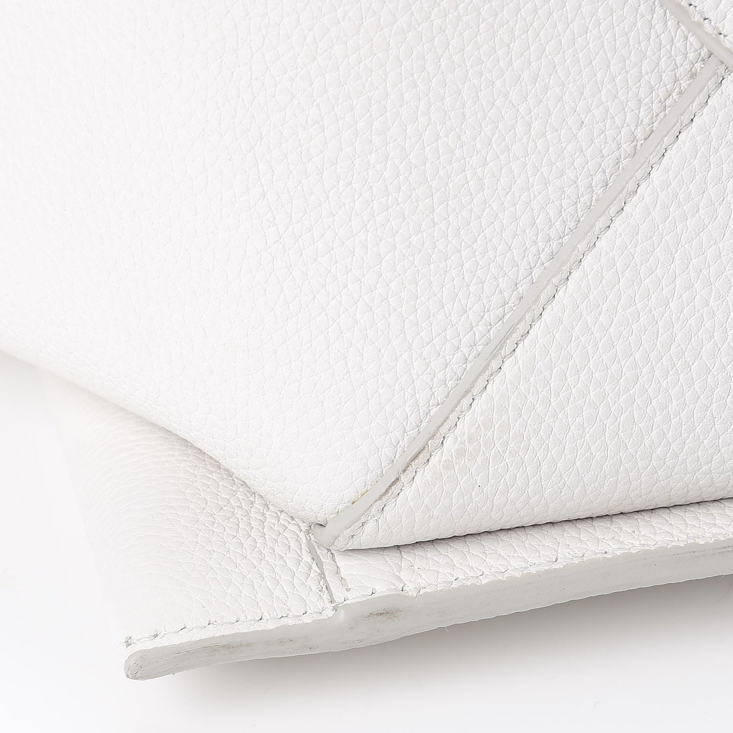 Baby Grained Calfskin Small Tri-Fold Bag White