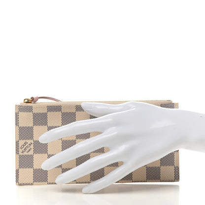 Louis Vuitton Damier Azur Felicie Chain Wallet Zippered Insert Rose Ballerine 2 of 6
