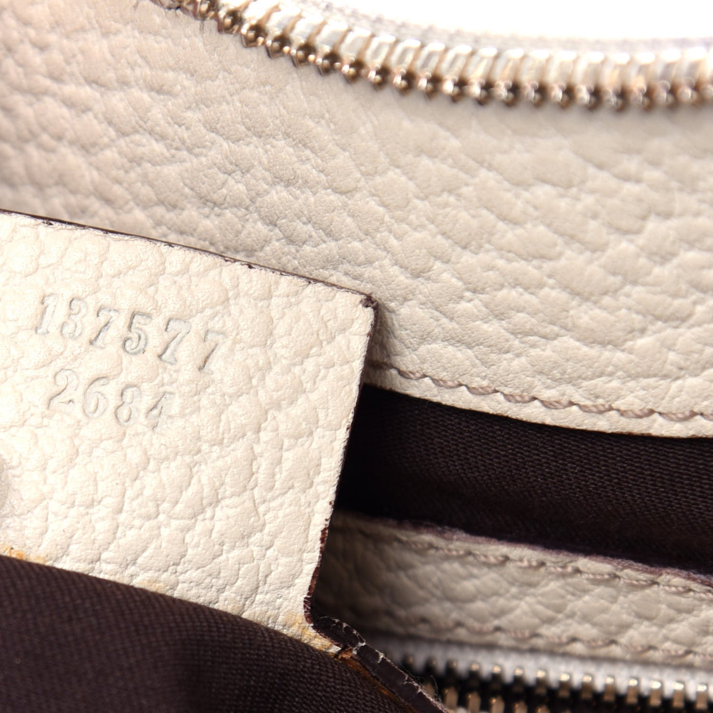 Pebbled Calfskin Bamboo Ring Hobo Ivory