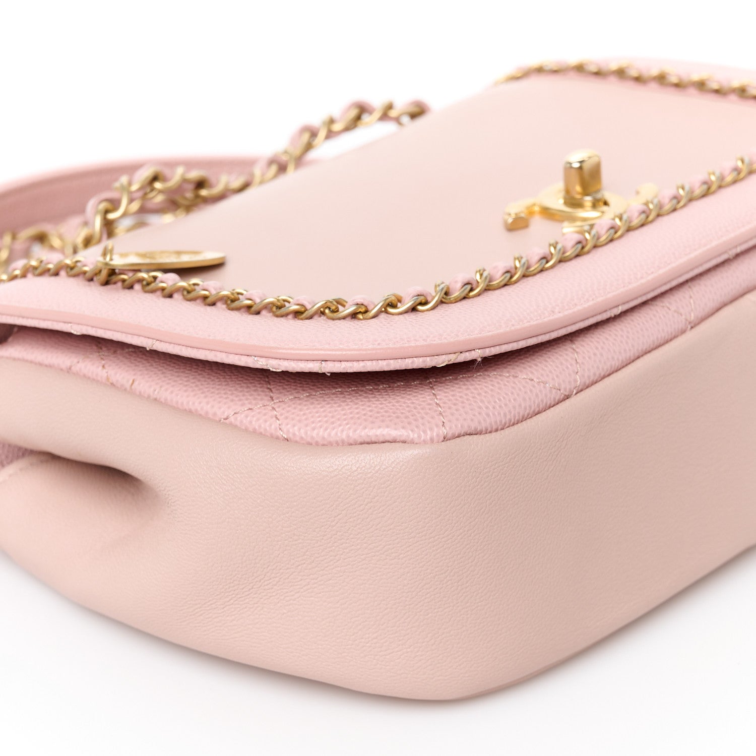 Chanel Lambskin Caviar Lovely Chains Flap Shoulder Bag Pink 11 of 12