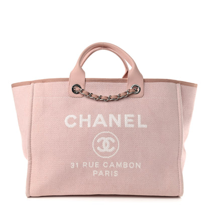 Chanel Canvas Medium Deauville Tote Light Pink 1 of 11