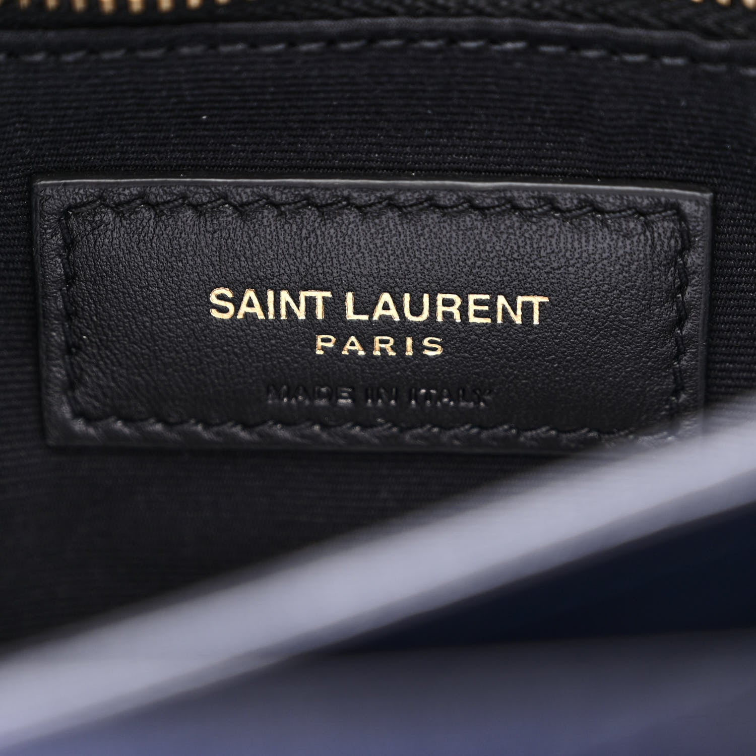 Saint Laurent Velvet Y Quilted Monogram Toy Loulou Crossbody Bag Deep Marine 6 of 10