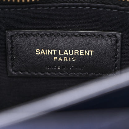 Saint Laurent Velvet Y Quilted Monogram Toy Loulou Crossbody Bag Deep Marine 6 of 10