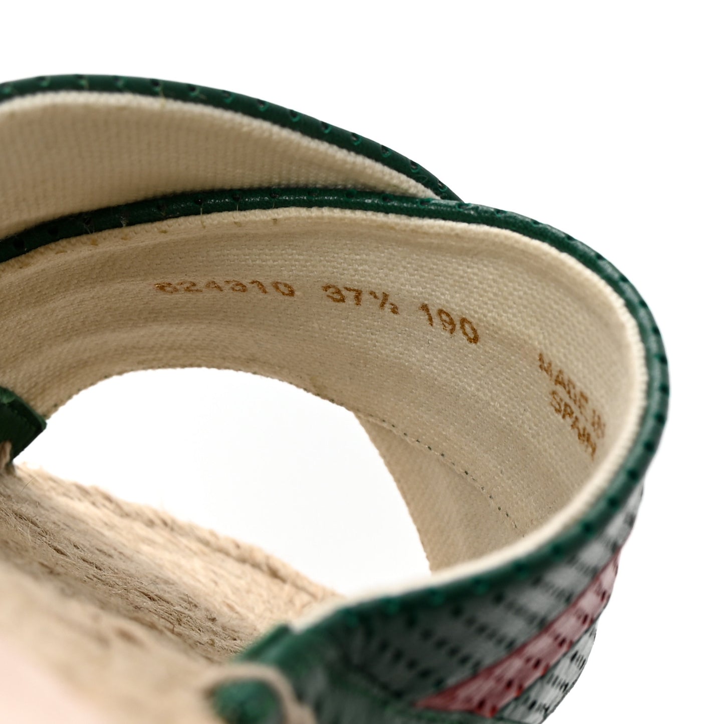 Malaga Kid Perforated Criss Cross Espadrille Slide Sandals 37.5 Emerald Hibiscus Red